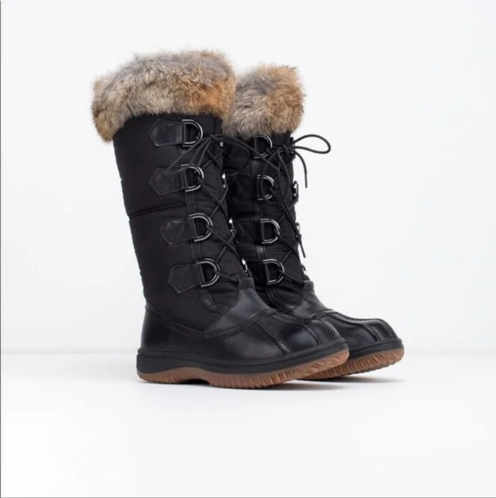 Rudsak Black and Brown Fur-Lined Snow Boots